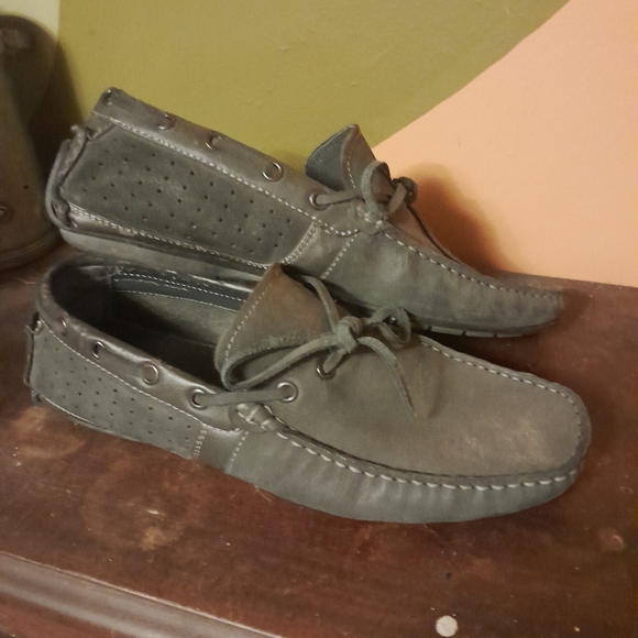 Steve Madden gray microsuede driving moccasins,  size 10 - Picture 3 of 6